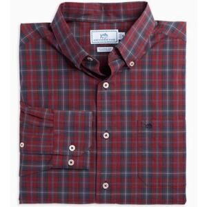 NWT Southern Tide Skipjack Heather Plaid Sportshirt Button-Down Chianti S, M